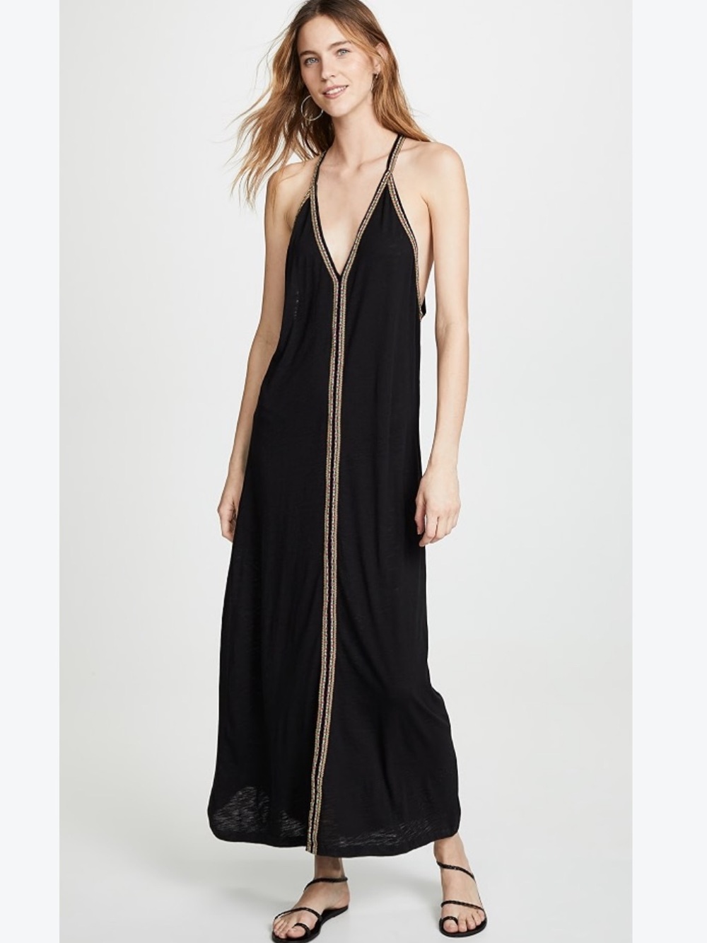 Pitusa Inca Pima Maxi Dress in Black Size S
